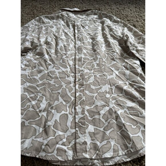 Women 100% Silk Button Shirt Tunic Animal Print Office Casual Quiet Lux LARGE - Picture 5 of 8